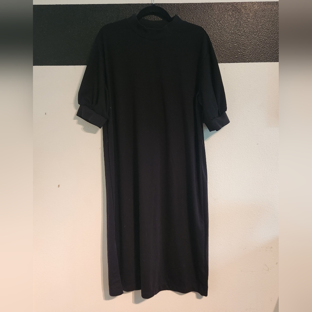 Who What Wear Black Midi Dress Size XL